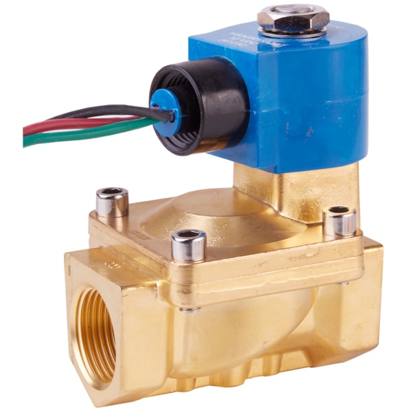 Solenoid Valve, 2-Way, 1 in Pipe Size, 120V/60V, 110V/50V, Diaphragm, Pilot Operated, Brass, NBR